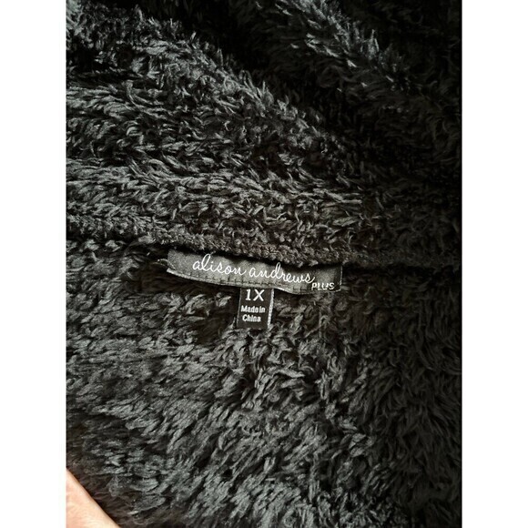 Alison‎ Andrews black fuzzy jacket size 1X - Picture 3 of 8